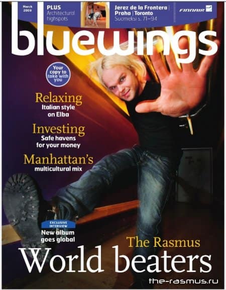 Перевод статьи о The Rasmus, журнал Finnair Blue Wings за март 2009 г.